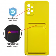 Capa para Samsung Galaxy A72 - Emborrachada Case Card Amarela